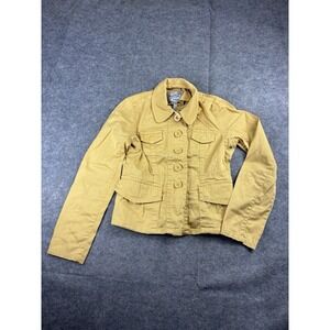AMERICAN RAG Button Down Collar Yellow Utility Jacket Women S Y2K Trendy VTG SEE